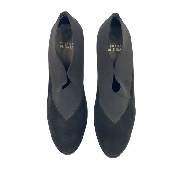 Stuart Weitzman Greatneck Heeled Ankle Bootie Womens Size 8 M Black Suede Spain - Picture 2 of 13